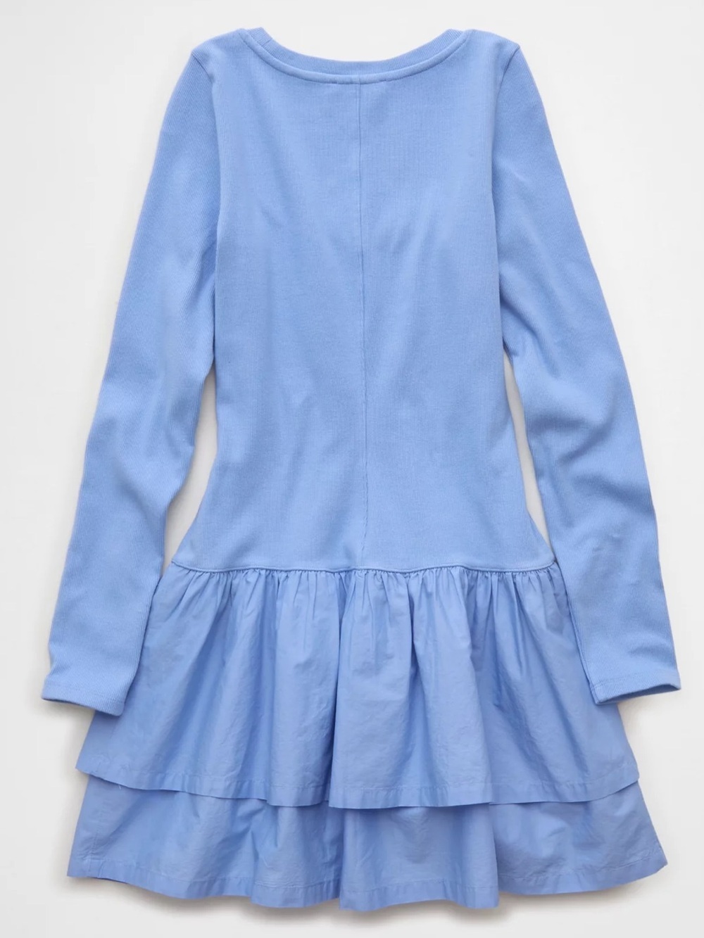 American Eagle Light Blue Drop Waist Ruffle Mini Dress Small NWT - Picture 4 of 4